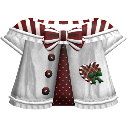 Cute Christmas Candycane Winter Coat in White