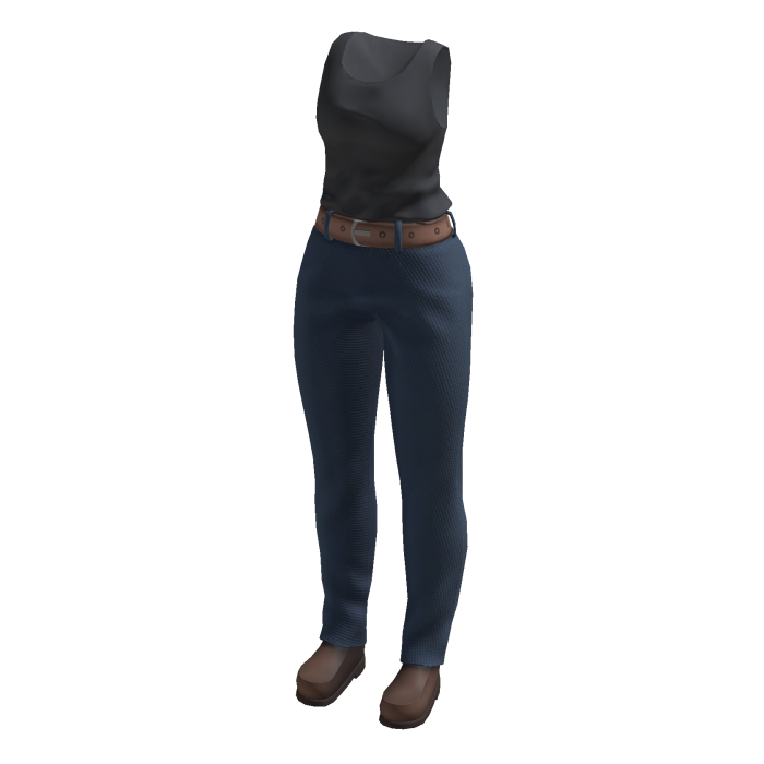 Quanxi Chainsaw Man Top & Jeans Casual Cosplay Y2K