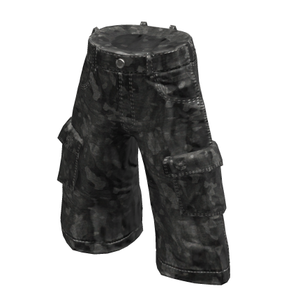 💜 Camouflage Pocket Cargo Pants_Black