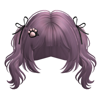 Cute Wavy Pigtails w/ Ribbons(Purple2) Roblox item