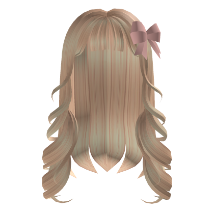 Blonde Curly Hair w Bow Roblox item
