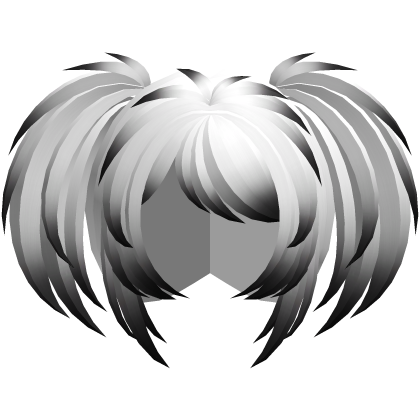 emo vkei moe fluffy pigtails white black