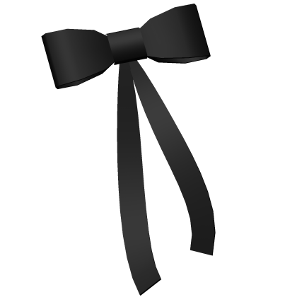 ♡ whimsical long ribbon bow in black