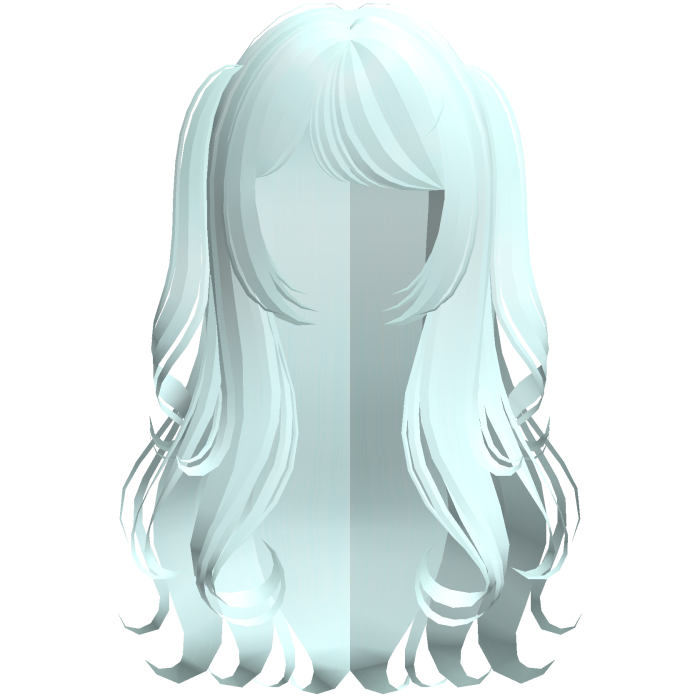 adorable wispy curly pigtails hair in blue