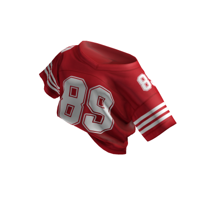 Off Shoulder Tucked Y2K Jersey (Red) thumbnail