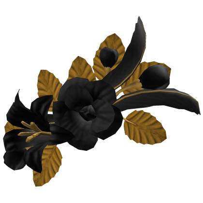 Black & Gold Floral Feather Headpiece 