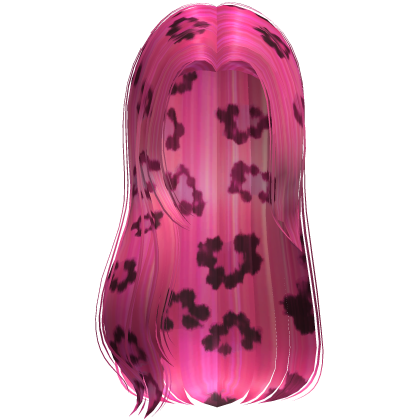 Long Silky Straight Cheetah Print Hair Hot Pink Roblox item