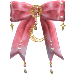 Pink Bow w Stars and Moon Crescent