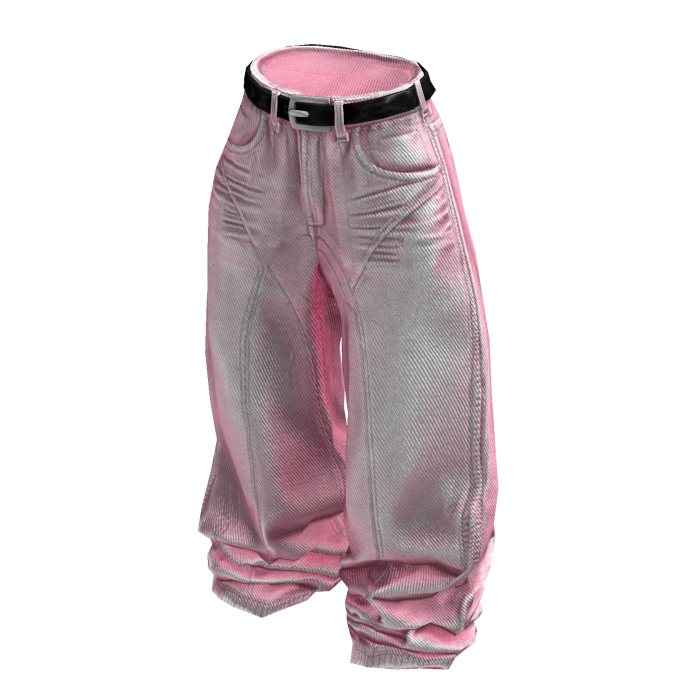 Pink Classic Baggy Denim