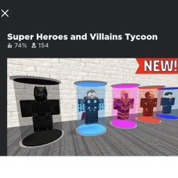 super hero and villains tycoon