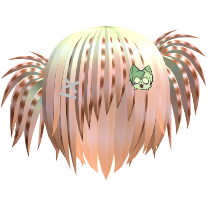 Orange + Blonde Scene Punk Side Ponytail Hair Roblox item