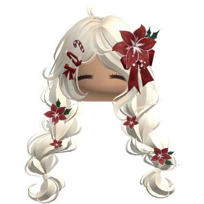 ♡ Christmas Preppy Flower Braids (Beige)