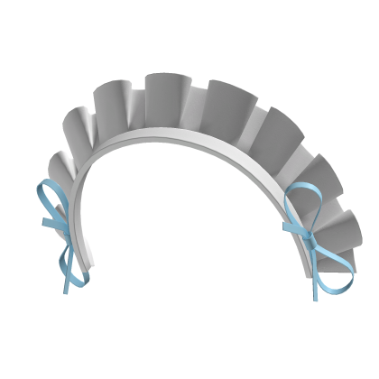 White Maid Headband (Light Blue Ribbons)