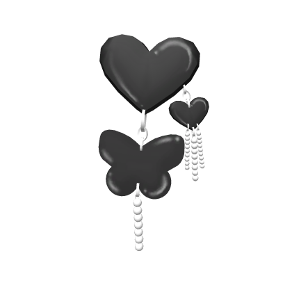 Butterfly Heart Hair Clip Black Roblox item