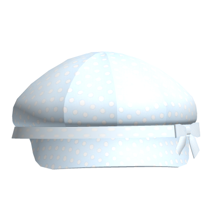 cute polka dot beret cap in blue Roblox item