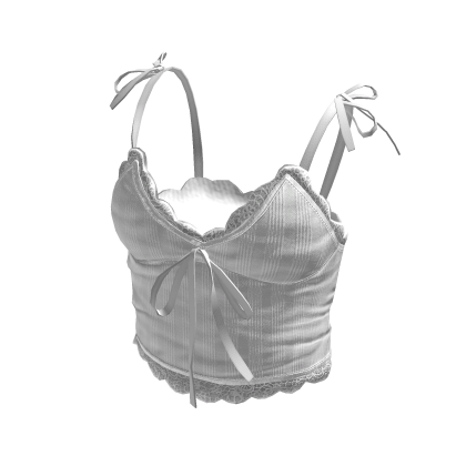 White Chic bow lace crop cami