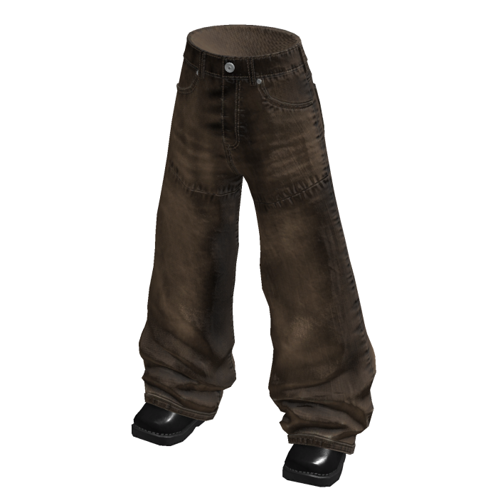 Distressed Baggy Jeans (Brown)