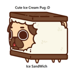 Cute Ice Cream Pug