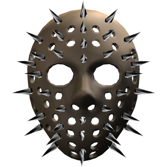 2000s Spiked Halloween Hockey Mask (Brown)