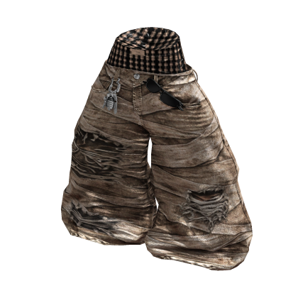 Y2K Halloween Saggy Boxer Jeans (Mummy)