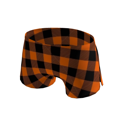 ✅Halloween✅ plaid checkered orange shorts thumbnail