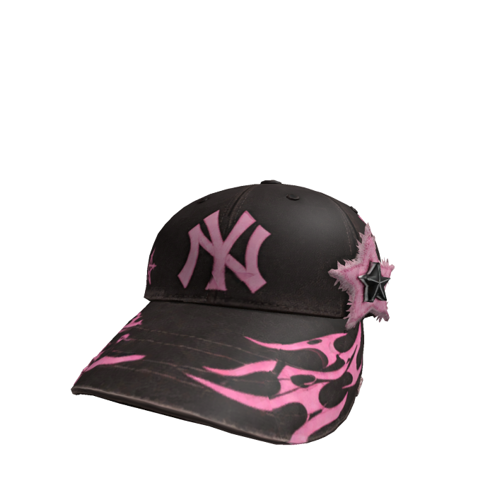 Pink Monogram Black Streetwear Cap