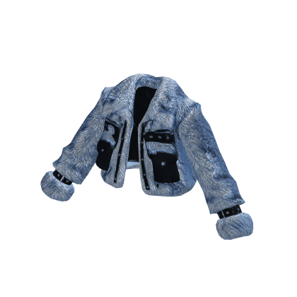 Blue Y2K Fuzzy Buckle Jacket [PBR]
