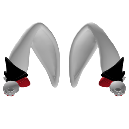 Halloween White Rabbit Bunny Ears with Skull Roblox item