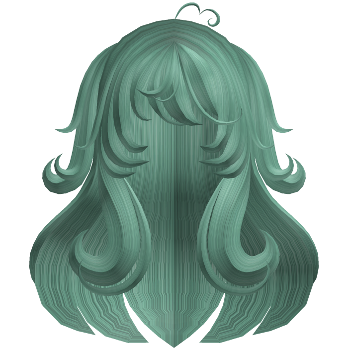 ୨ৎ Sweet Dark Green Fluffy Long Hair With Pigtails