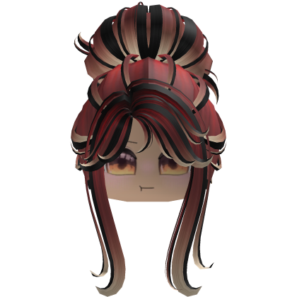 Curly Dreamy Buns w/ face Red and Black Roblox item