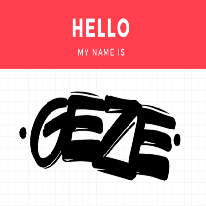 Hello my name is (Geze) graffiti sticker Roblox decal