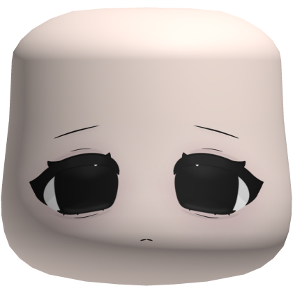 shy cute nervous chibi anime face in pink Roblox item