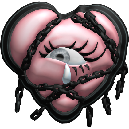 rococo teary eyes coquette chained heart face mask