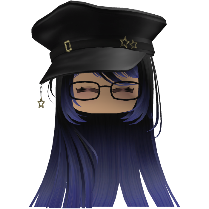 Cute emo y2k hair fluffy (black blue) 