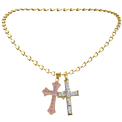 ♡ Double Cross Necklace Gold 3.0