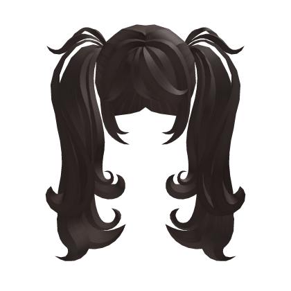 fluffy cute cozy kawaii dark brown pigtails v2