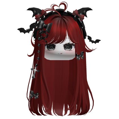 Vamp Straight  Hair w/Headband (Red)
