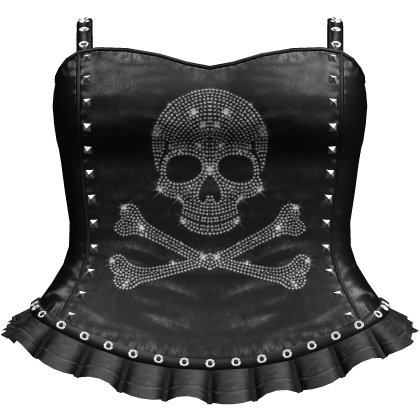 Emo Black Rhinestone Skull Dress