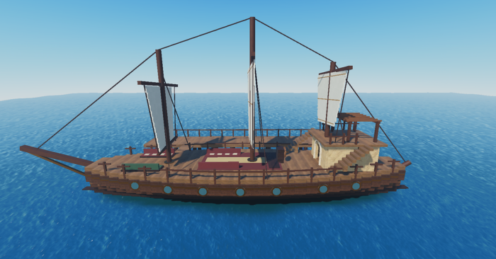 Low Poly Medieval Trading Ship preview 1