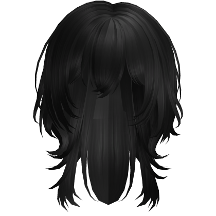 Black Messy Wolf Hair Roblox item