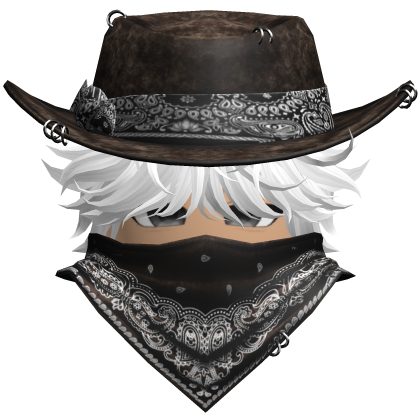 Gothic Cowboy Bandit w/ Neckscarf & Cowboy Hat