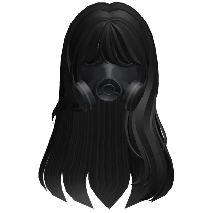 Goth Gas Mask Black Long Hair Roblox item