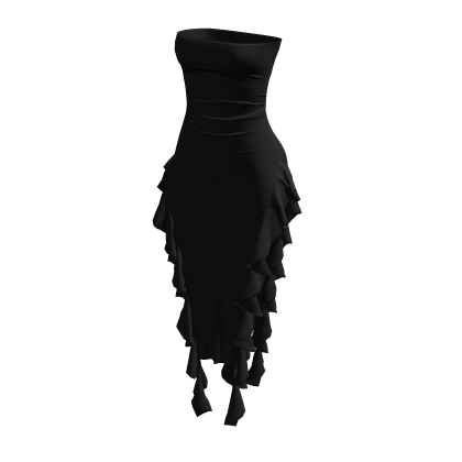 ruffle black dress