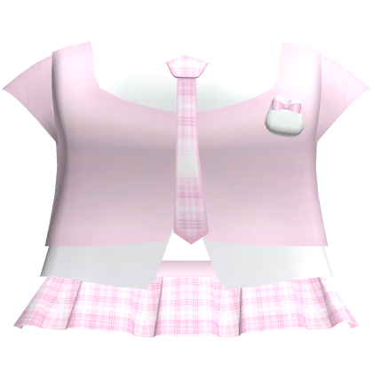 ♡ : pink plaided school uniform Roblox item