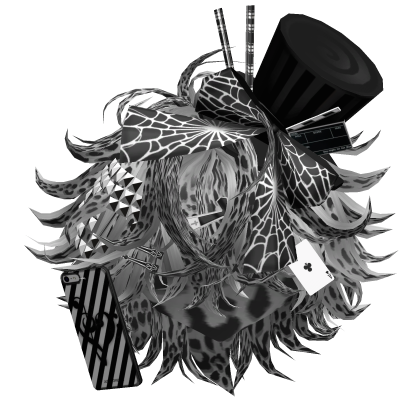 Messy Emo Magician Boy Hair (Gray Leopard) Roblox item