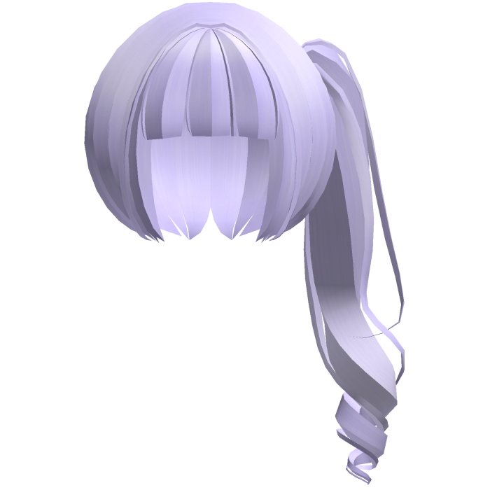 moe neat jirai curly ponytail w bangs purple