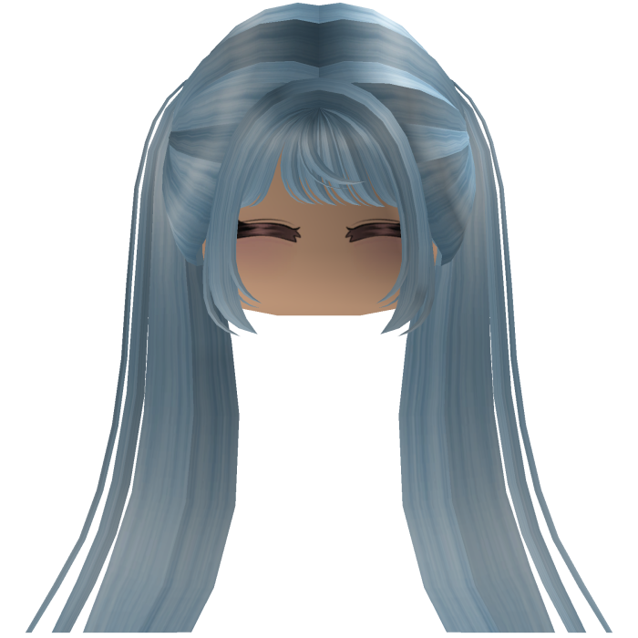 Cute emo y2k hair fluffy (light blue)