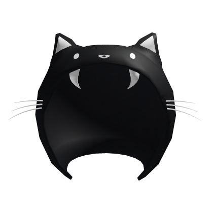 Cute Kawaii Black Cat Hood With Whiskers