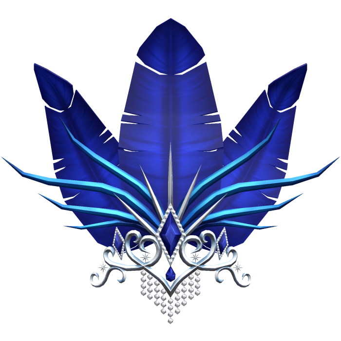 Majestic Blue Showgirl Feather Headdress (Silver)