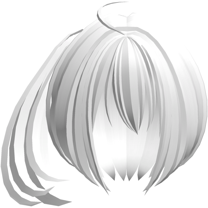 2000s moe short fluffy side pony white